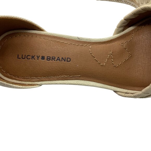 Lucky Brand Espadrille Cork Wedge Sandals Women Sz 9 Ankle Strap Peep NWOT - Picture 3 of 8